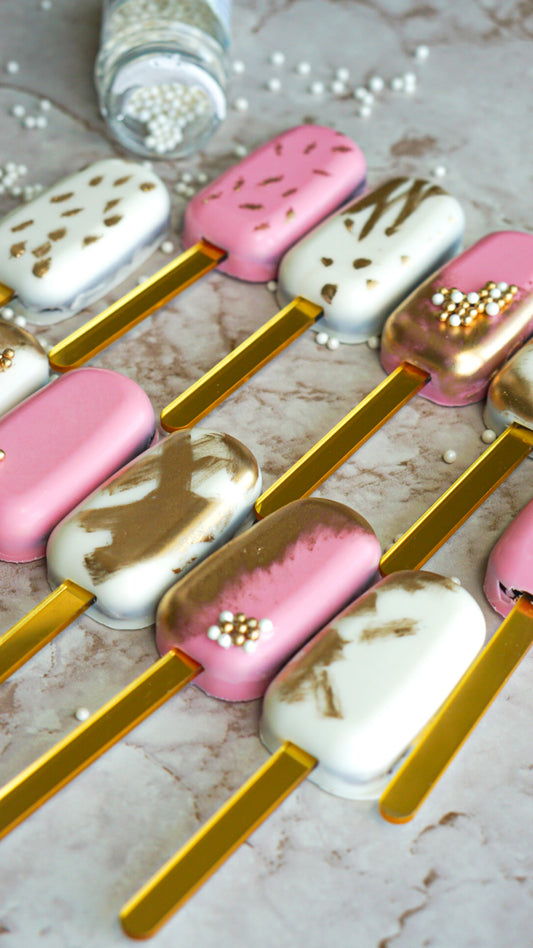 Pink & Gold Cakesicles